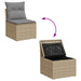 Tuinstoel zonder armleuning met kussens poly rattan beige