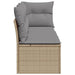 Tuinbank 3-zits met kussens poly rattan beige