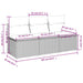 Tuinbank 3-zits met kussens poly rattan beige