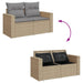 Tuinbank 2-zits met kussens poly rattan beige