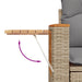 Tuinbank 2-zits met kussens poly rattan beige