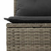Tuinbank zonder armleuning met kussens poly rattan grijs