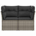 Tuinbank 2-zits met kussens poly rattan grijs