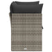 Tuinbank 2-zits met kussens poly rattan grijs