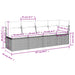 Tuinbank 4-zits met kussens poly rattan grijs