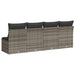 Tuinbank 4-zits met kussens poly rattan grijs