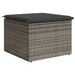 Tuinkruk met kussen 55x55x37 cm poly rattan grijs