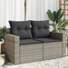 Tuinbank 2-zits met kussens poly rattan grijs