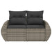 Tuinbank 2-zits met kussens poly rattan grijs