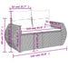 Tuinbank 2-zits met kussens poly rattan grijs