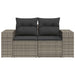 Tuinbank 2-zits met kussens poly rattan grijs