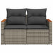 Tuinbank 2-zits met kussens poly rattan grijs