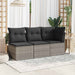 Tuinstoel zonder armleuning met kussens poly rattan grijs