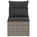 Tuinstoel zonder armleuning met kussens poly rattan grijs