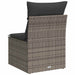 Tuinstoel zonder armleuning met kussens poly rattan grijs