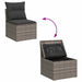 Tuinstoel zonder armleuning met kussens poly rattan grijs