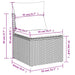 Tuinstoel zonder armleuning met kussens poly rattan grijs