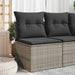 Tuinstoel zonder armleuning met kussens poly rattan grijs