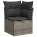 Tuinhoekbank met kussens poly rattan grijs