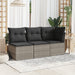 Tuinhoekbank met kussens poly rattan grijs