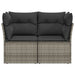 Tuinbank 2-zits met kussens poly rattan grijs