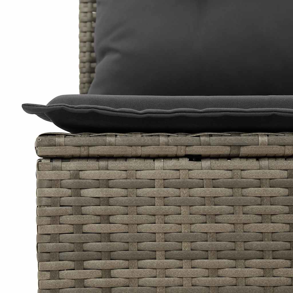 Tuinbank 2-zits met kussens poly rattan grijs