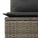 Tuinbank 3-zits met kussens poly rattan grijs