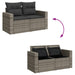 Tuinbank 2-zits met kussens poly rattan grijs