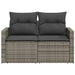 Tuinbank 2-zits met kussens poly rattan grijs