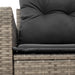 Tuinbank 2-zits met kussens poly rattan grijs