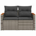 Tuinbank 2-zits met kussens poly rattan grijs