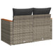 Tuinbank 2-zits met kussens poly rattan grijs