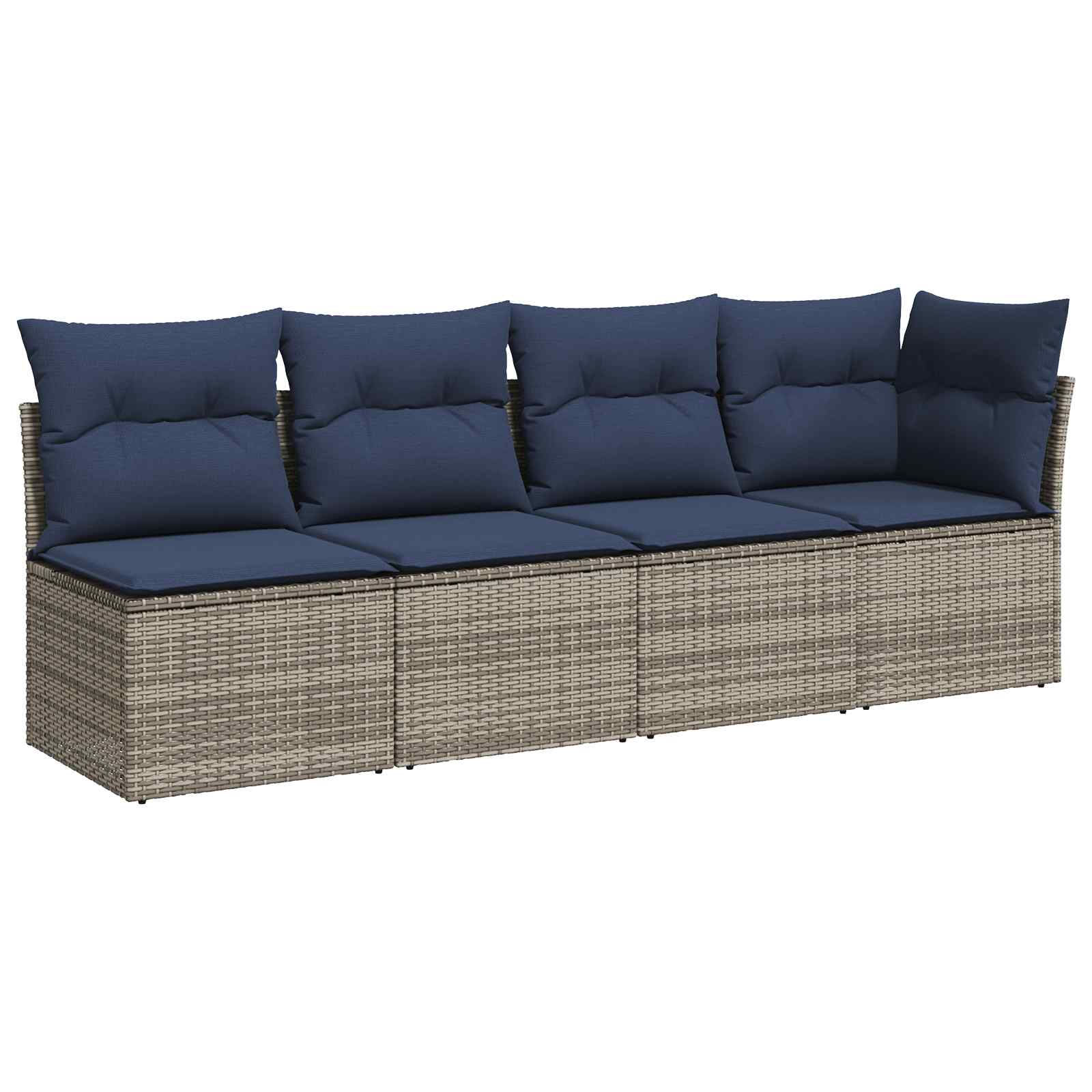 | Tuinbank | met kussen Grijs 227 x 62 x 69 cm poly rattan