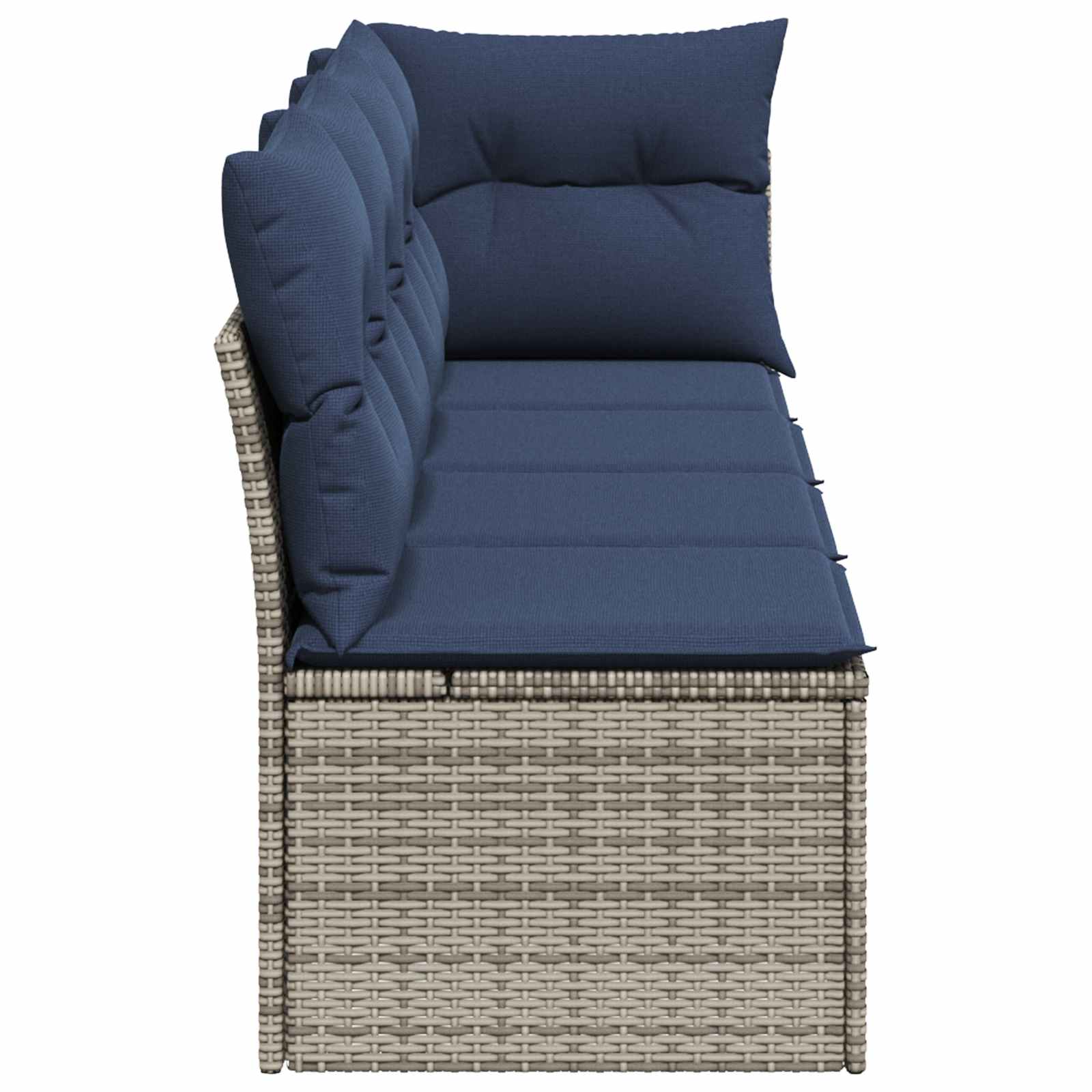 | Tuinbank | met kussen Grijs 227 x 62 x 69 cm poly rattan