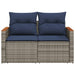 Tuinbank met kussens 2-zits poly rattan grijs