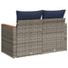 Tuinbank met kussens 2-zits poly rattan grijs