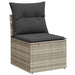 Tuinbank zonder armleuning met kussens poly rattan lichtgrijs
