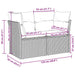 Tuinbank 2-zits met kussens poly rattan lichtgrijs