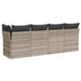 Tuinbank 4-zits met kussens poly rattan lichtgrijs
