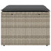 Tuinkruk met kussen 55x55x37 cm poly rattan lichtgrijs