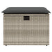 Tuinkruk met kussen 55x55x37 cm poly rattan lichtgrijs