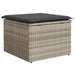 Tuinkruk met kussen 55x55x37 cm poly rattan lichtgrijs