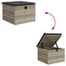 Tuinkruk met kussen 55x55x37 cm poly rattan lichtgrijs