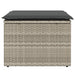 Tuinkruk met kussen 55x55x37 cm poly rattan lichtgrijs