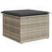 Tuinkruk met kussen 55x55x37 cm poly rattan lichtgrijs