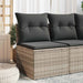 Tuinstoel zonder armleuning met kussens poly rattan lichtgrijs