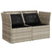 Tuinbank 2-zits met kussens poly rattan lichtgrijs