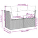 Tuinbank 2-zits met kussens poly rattan lichtgrijs
