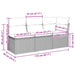 Tuinbank 3-zits met kussens poly rattan lichtgrijs