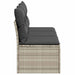 Tuinbank 3-zits met kussens poly rattan lichtgrijs